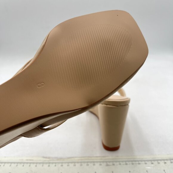 Milooey shoes Beige Round Toe Flip Flops Wedge High Heels Slip On Thong Sandals - Picture 5 of 7